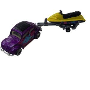 Matchbox Volkswagon Bug '62 Beetle w/ Jet Ski and Trailer VW Diecast 1:64